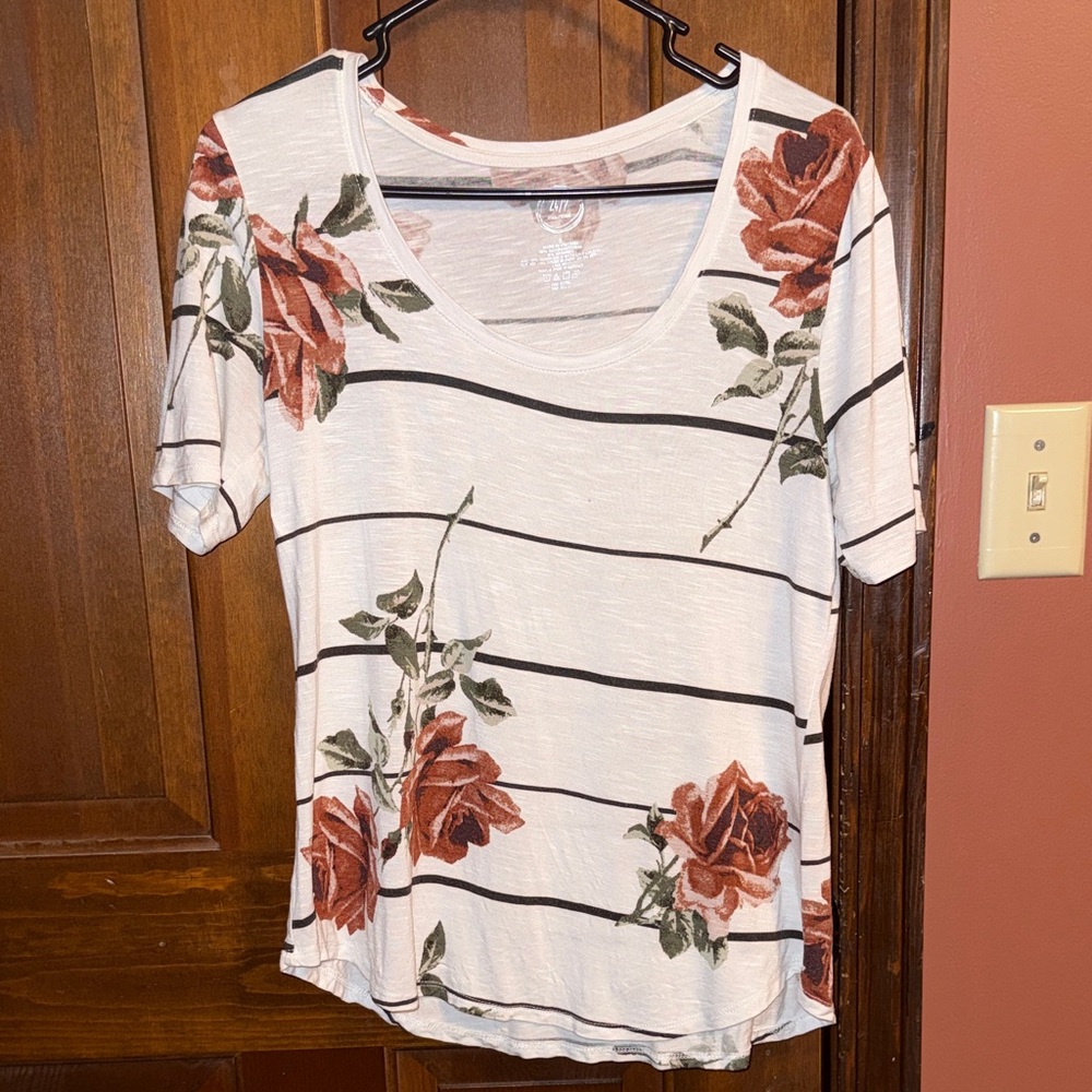 Maurice’s Floral Striped Blouse